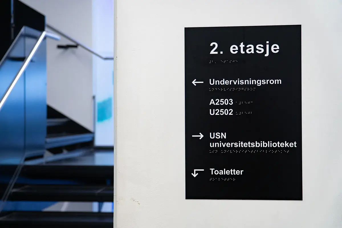 Taktile skilt ved trapp